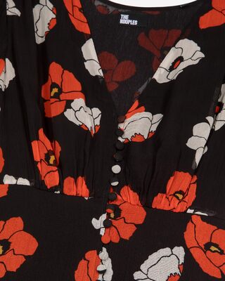 Black floral print maxi dress