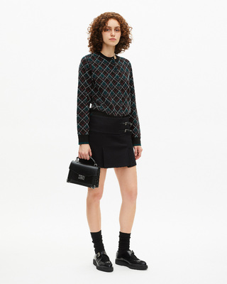 Black check cardigan