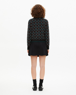 Black check cardigan