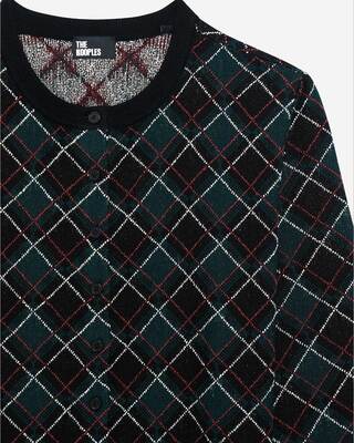 Black check cardigan