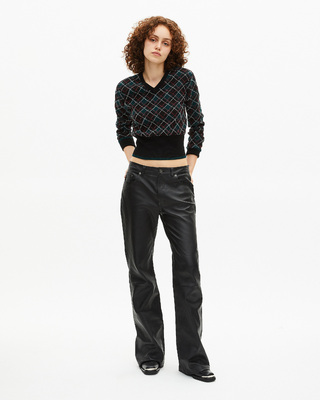 Black plaid sweater