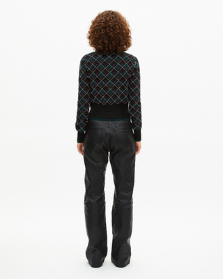 Black plaid sweater