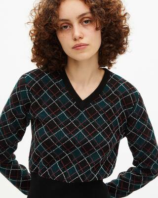 Black plaid sweater