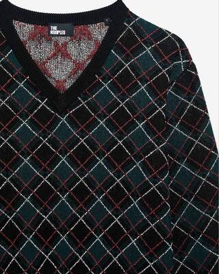Black plaid sweater