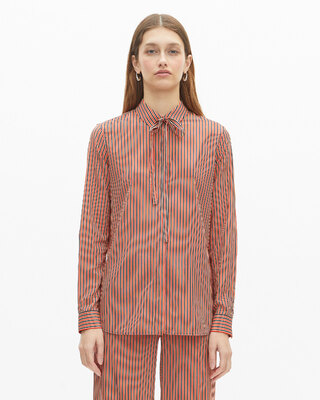 Red and blue striped shirt