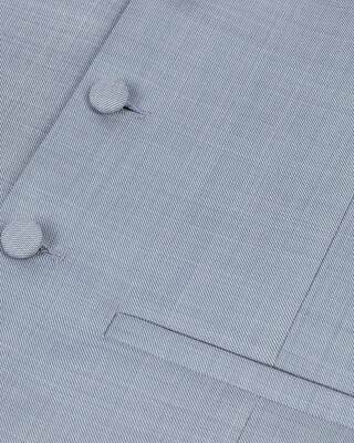 Light blue slim fit wool suit vest