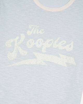 T-shirt with light blue screen print