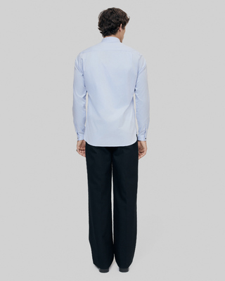 Blue shirt with officer collar