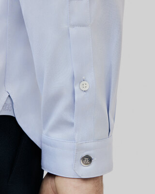Blue shirt with officer collar