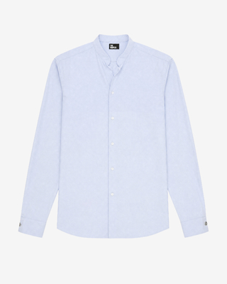 Blue shirt with officer collar