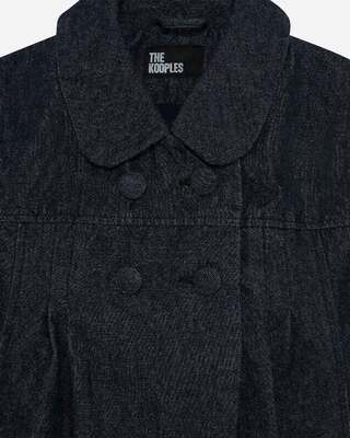 Short-sleeved jacket in dark blue denim