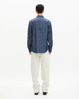 Blue raw denim shirt