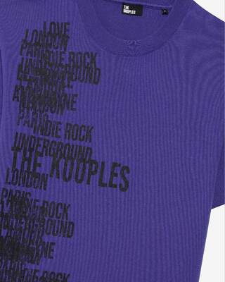T-shirt with purple screen print