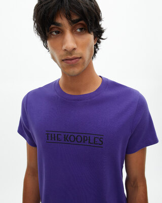 T-shirt with purple print