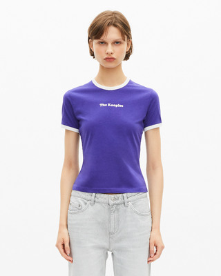 T-shirt with purple screen print