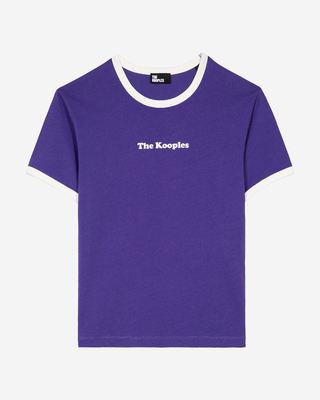 T-shirt with purple screen print