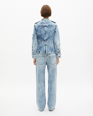 Officer-style jacket in denim