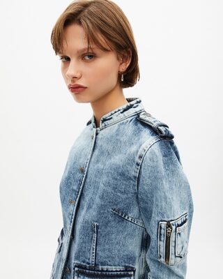 Officer-style jacket in denim