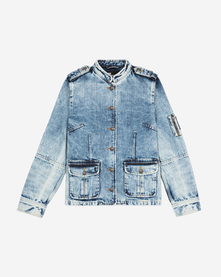 Officer-style jacket in denim