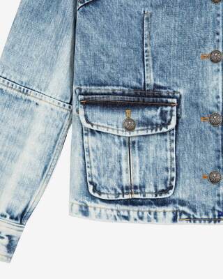 Officer-style jacket in denim