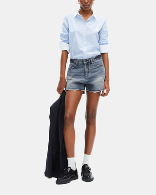 Blue denim shorts