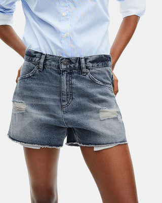 Blue denim shorts
