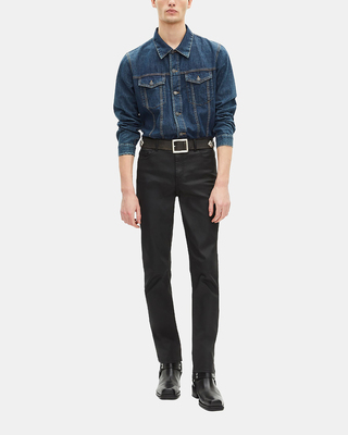 Long-sleeved denim shirt