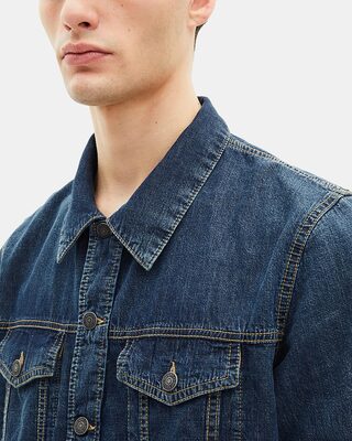 Long-sleeved denim shirt
