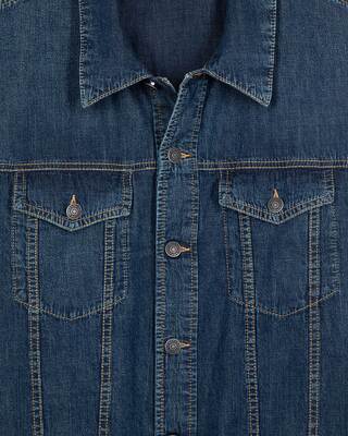 Long-sleeved denim shirt