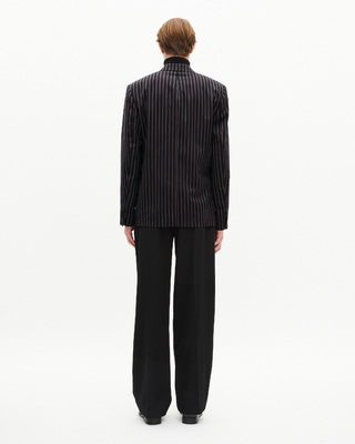 Navy striped double-breasted jacket