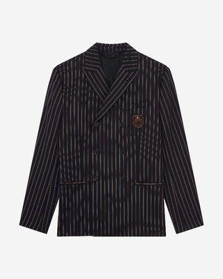 Navy striped double-breasted jacket