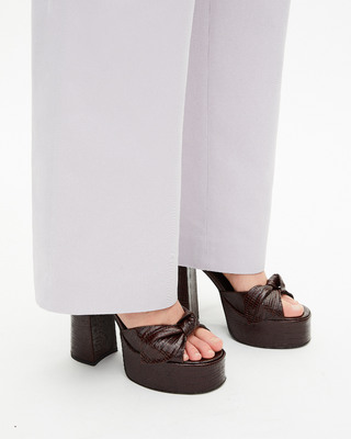 Brown leather heeled sandals
