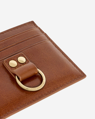 Amelia brown leather card case