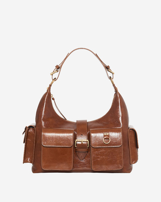 Amelia XL bag in brown cracked leather