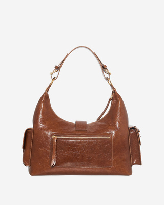 Amelia XL bag in brown cracked leather