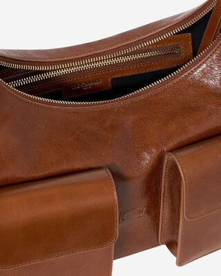 Amelia XL bag in brown cracked leather
