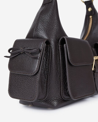 Amelia bag in brown grained leather