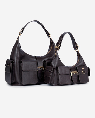 Amelia bag in brown grained leather