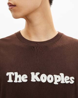 T-shirt with brown embroidery