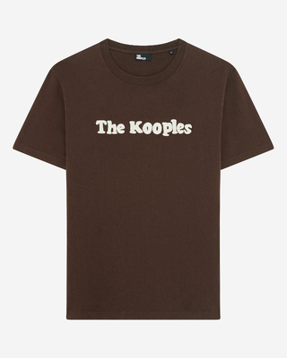 T-shirt with brown embroidery