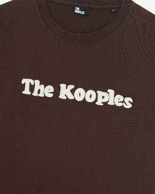 T-shirt with brown embroidery