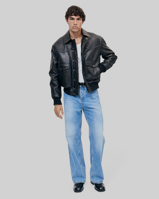Brown leather jacket