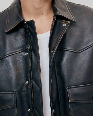Brown leather jacket
