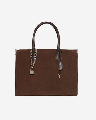 Ming XL tote bag in brown suede