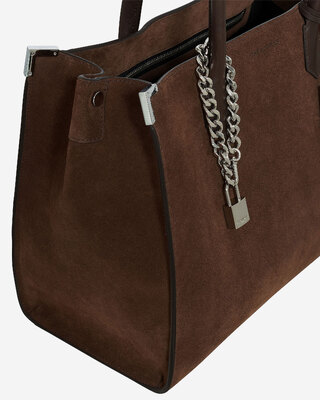 Ming XL tote bag in brown suede