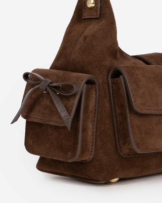 Amelia small bag in brown suede leather