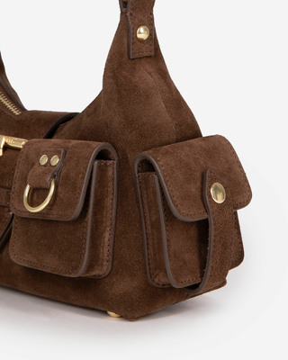 Amelia small bag in brown suede leather