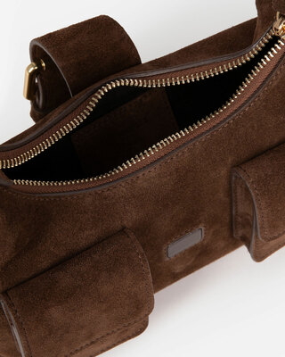Amelia small bag in brown suede leather