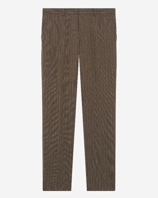 Straight brown pinstripe suit pants