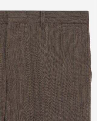 Straight brown pinstripe suit pants
